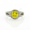 1.30ct Treated Yellow Natural Diamond Ring